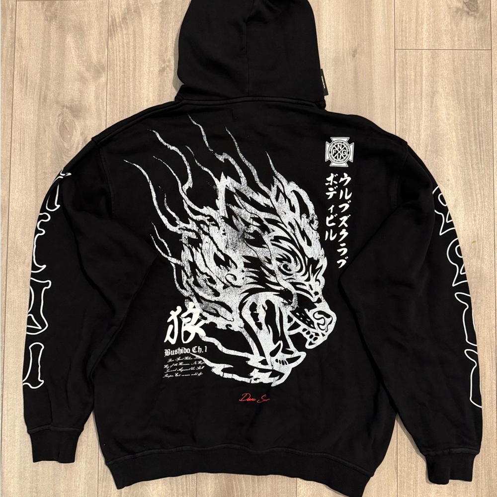 Darc Sport Black Hoodie with Silver Graphic
